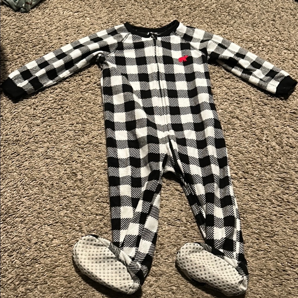 The Children's Place Black and White Checkered Footies